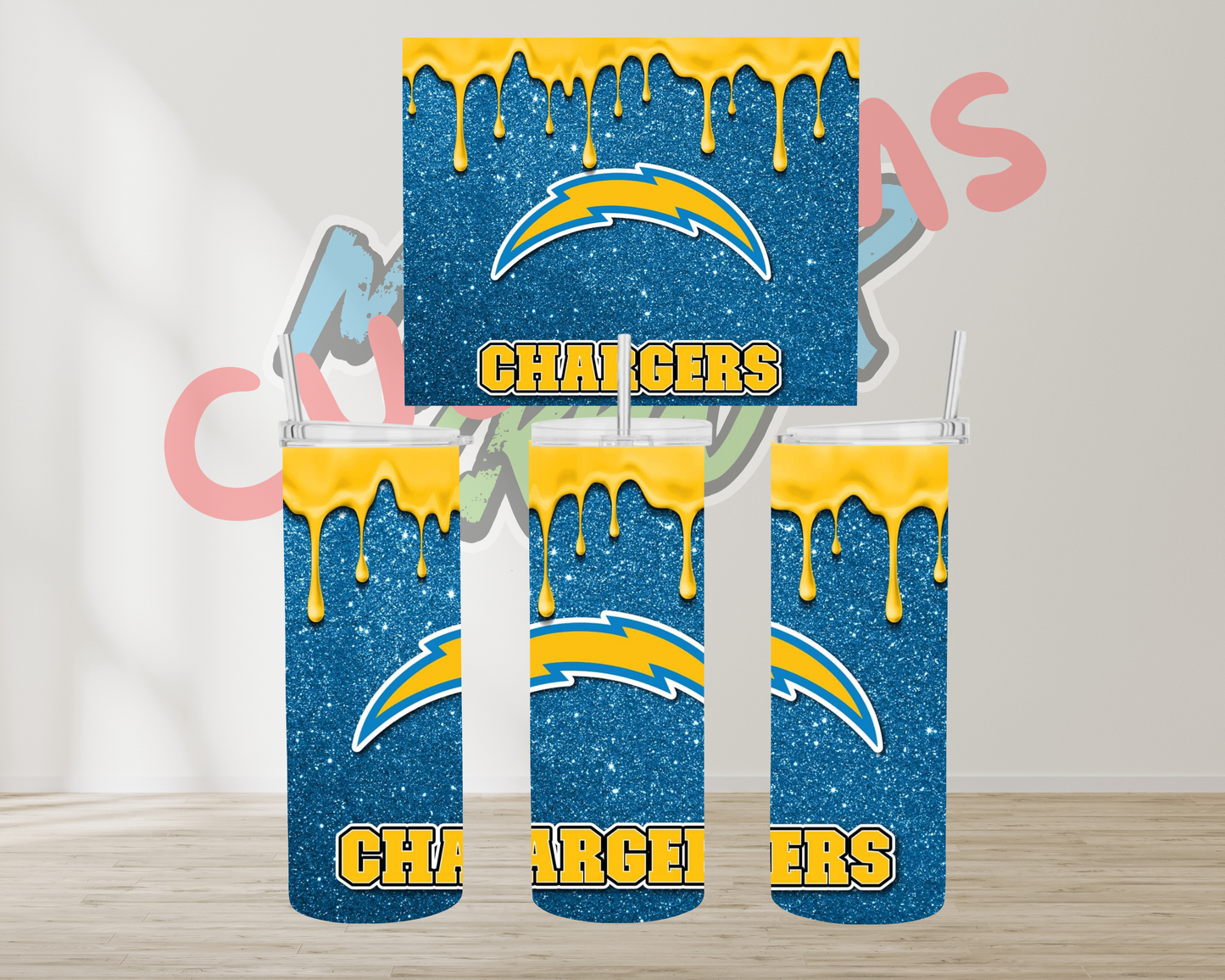 NFL GLITTER TUMBLERS