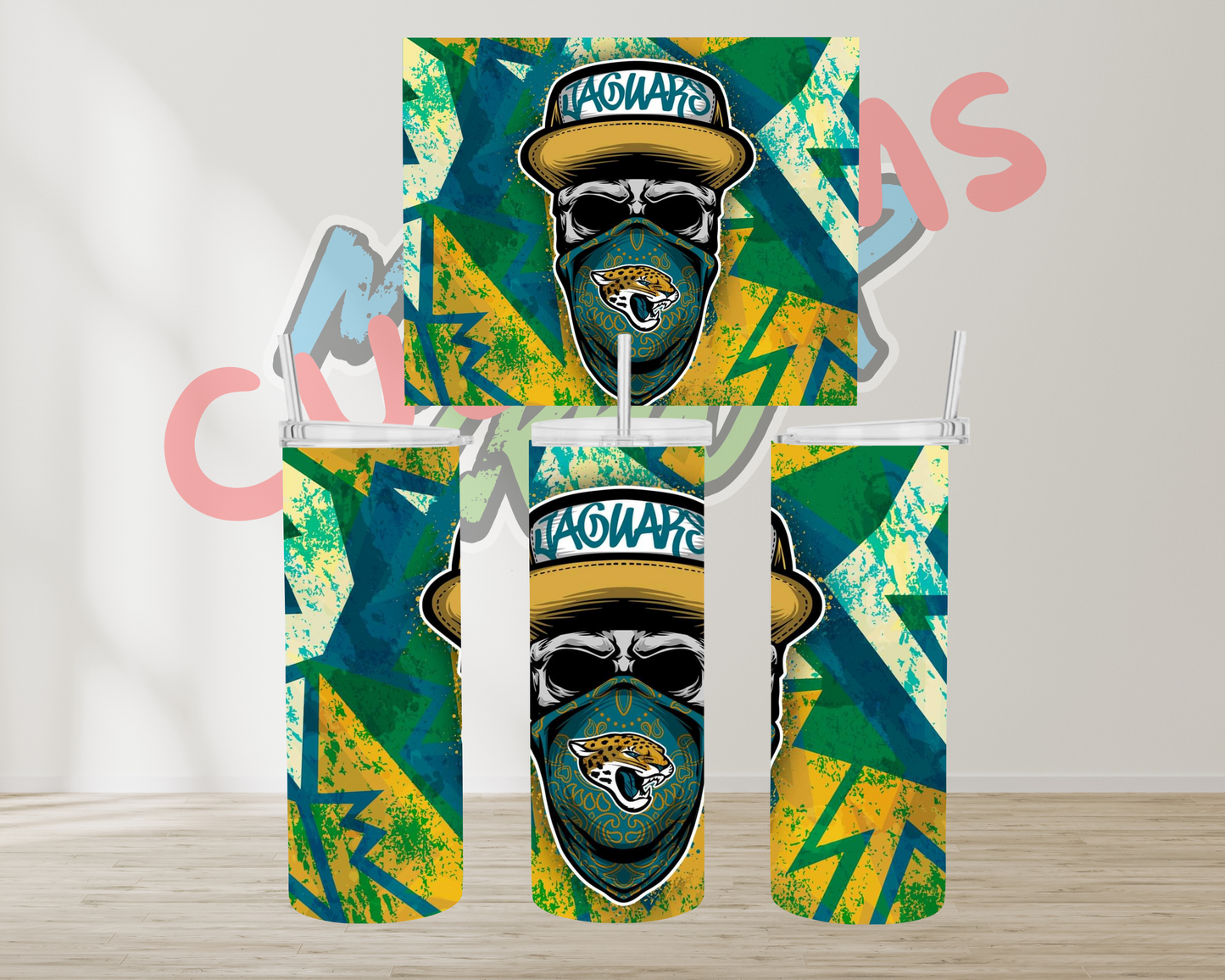 NFL SKULL HAT BANDANA TUMBLERS