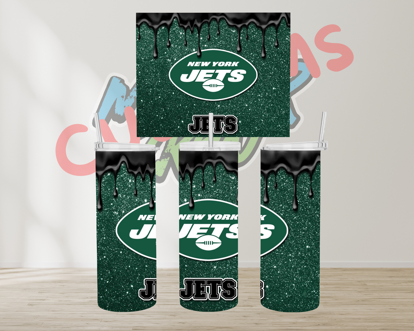 NFL GLITTER TUMBLERS