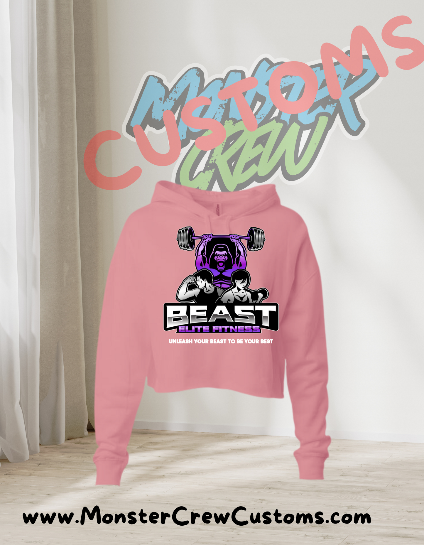 Beast Elite Fitness Cropped Hoodie