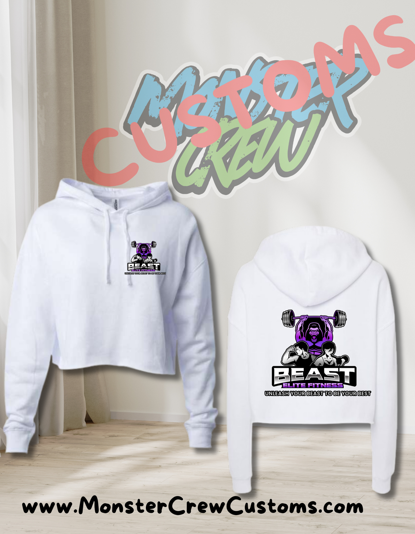 Beast Elite Fitness Cropped Hoodie