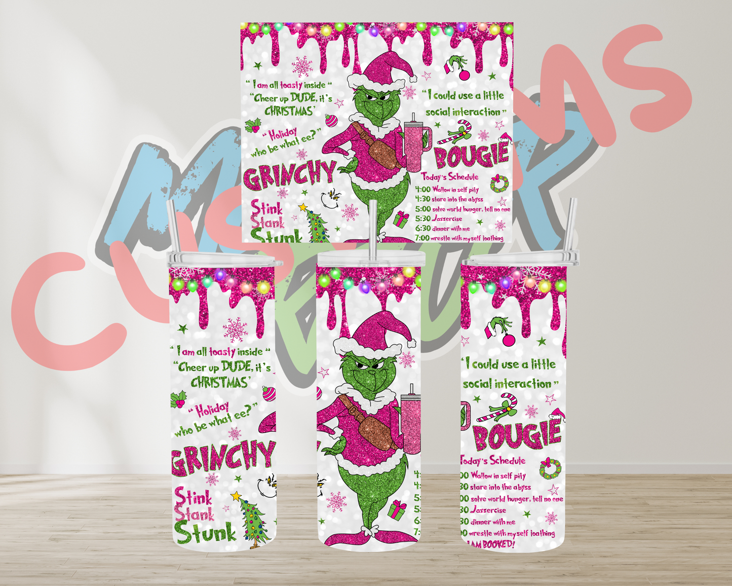 GLITER GRINCH TUMBLER