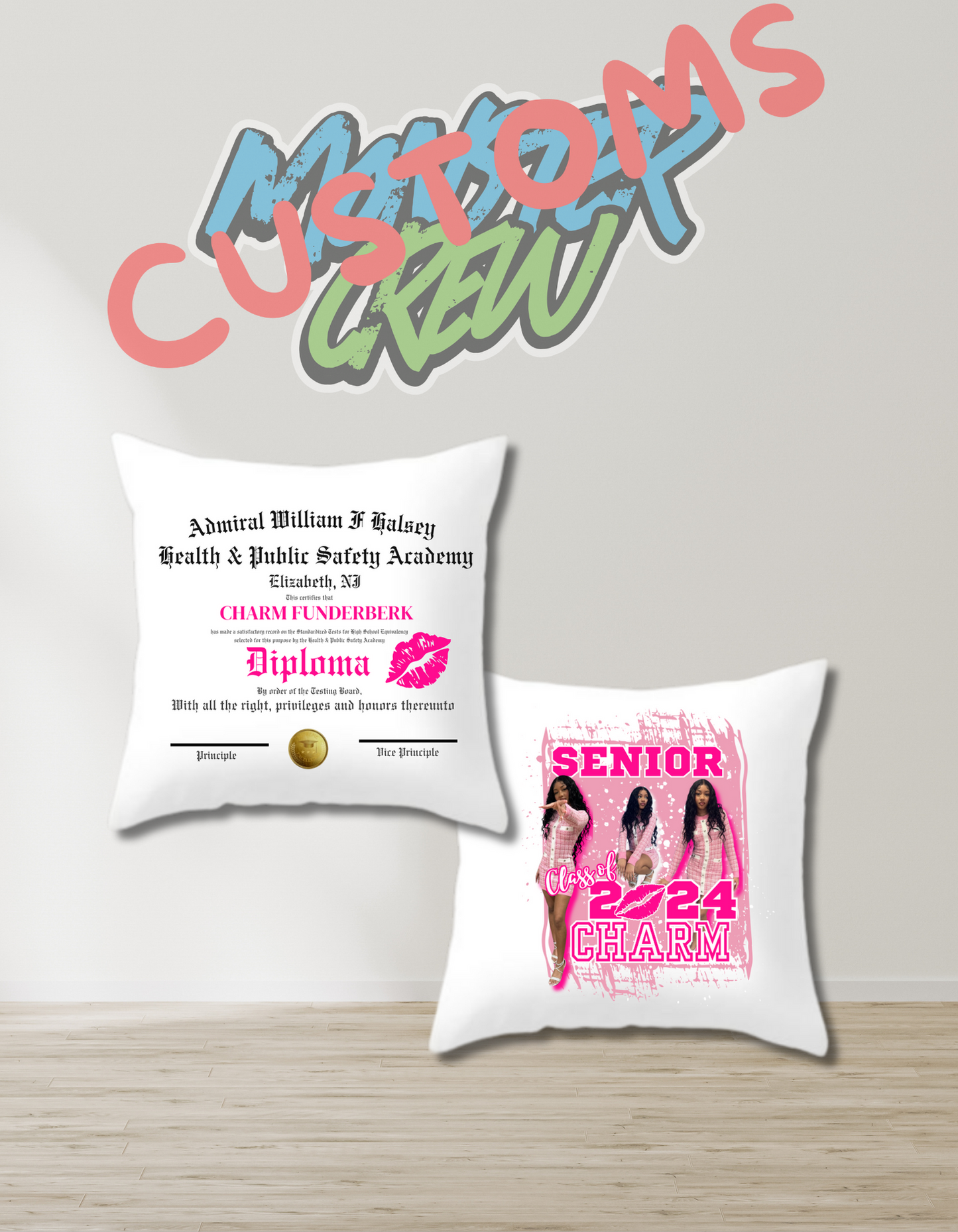 Personalized Double-Sided Graduation Pillow