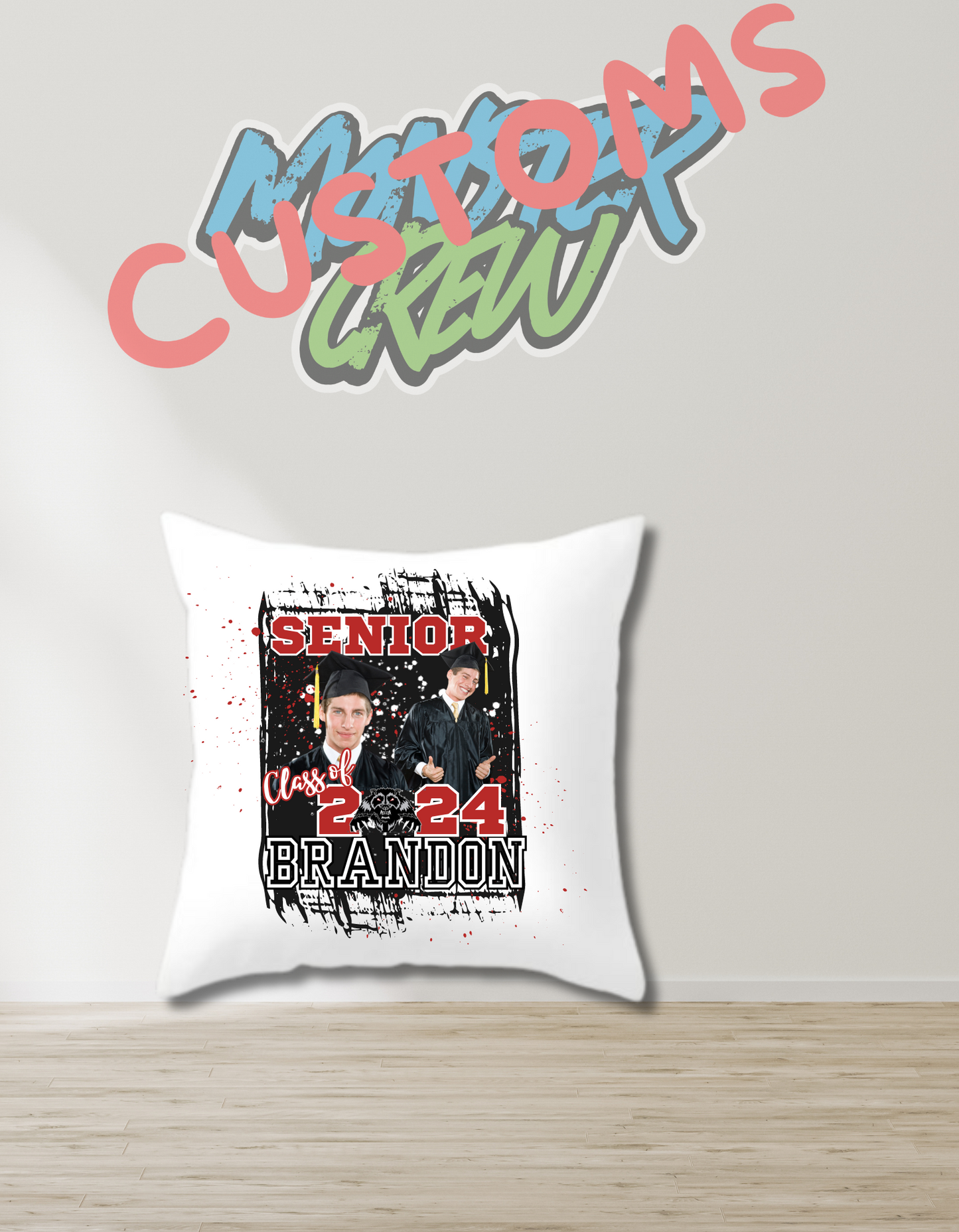 Personalized Double-Sided Graduation Pillow