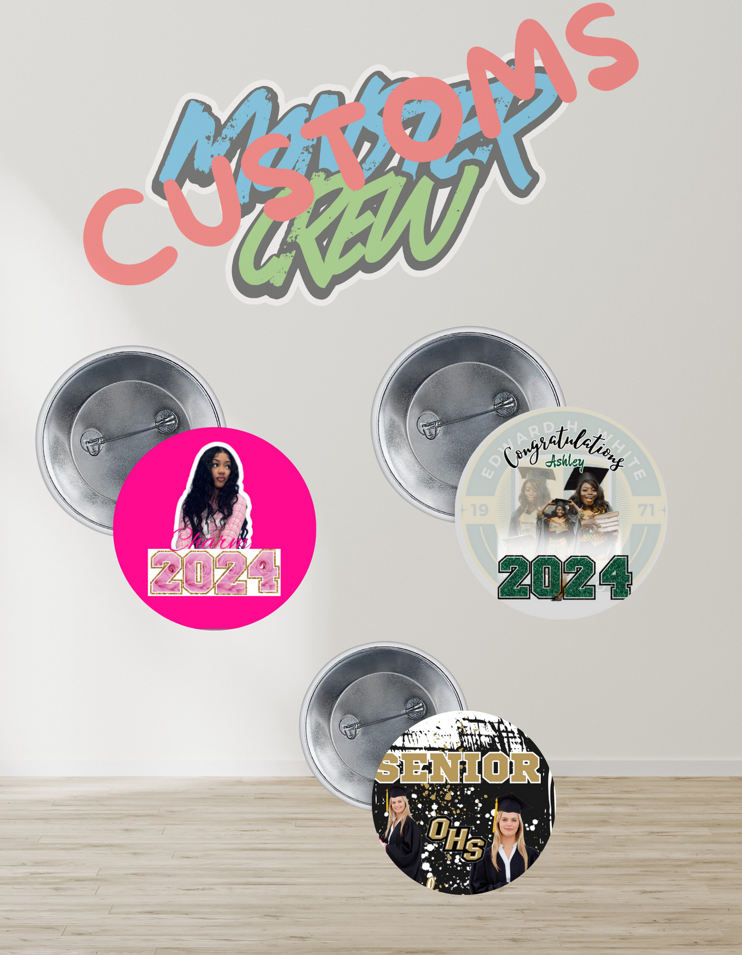 CUSTOM GRADUATION BUTTONS