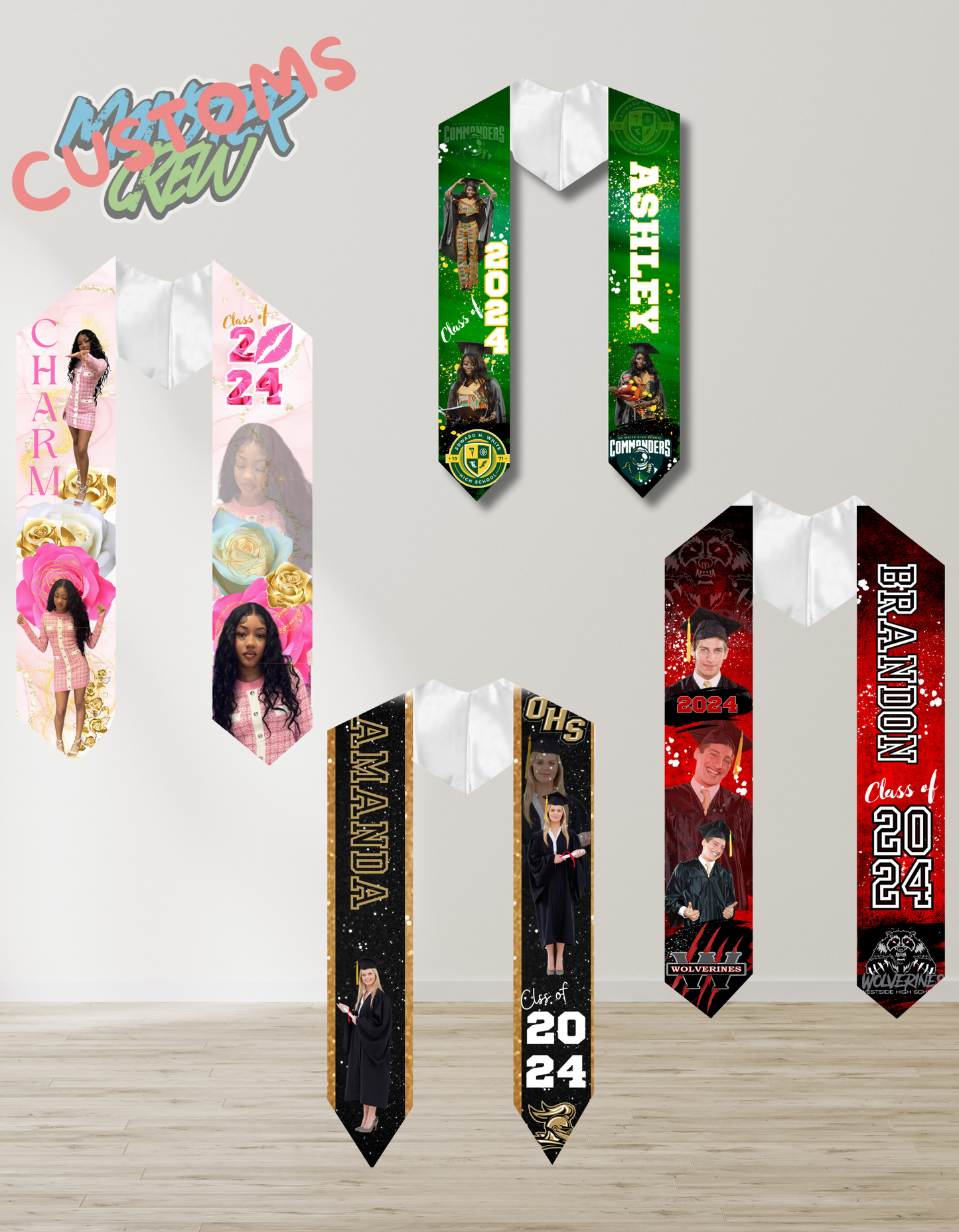Customized Graduation Stoles Kindergarten - Seniors